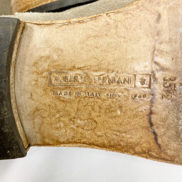 Alberto Fermani Umbria Suede Pull On Slouch Booties Tan Size 35.5 US 5.5 - Picture 10 of 12